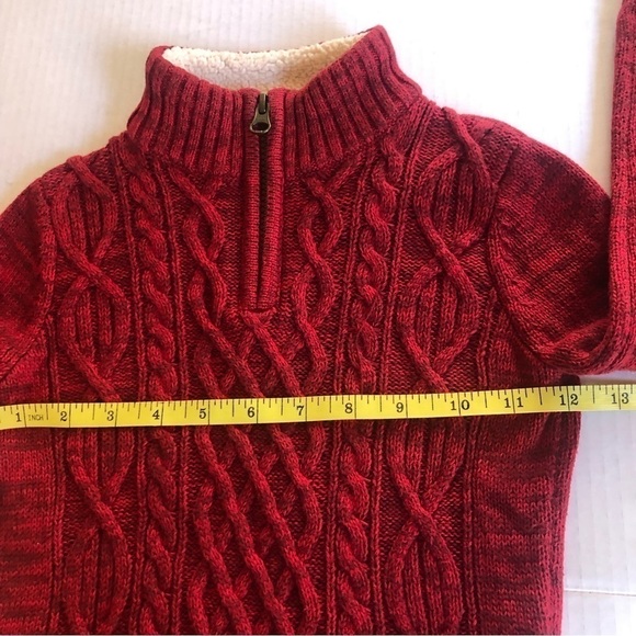 Lands' End Boys Cable Zipper Mock Neck Sweater Size S - Picture 10 of 10